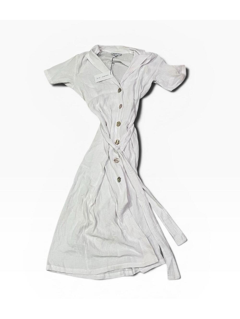 Maurie & Eve Higher Love Dress White NWT Size 10 Shell Buttons